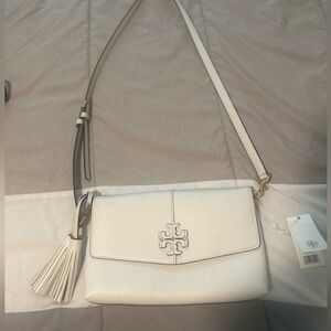 NEW TORY BURCH MCGRAW LEATHER CROSSBODY BAG IN GARDENIA